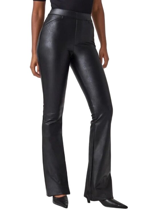 SPANX Pants - Spanx Leather-Like Pull-On Flare Pants Large
